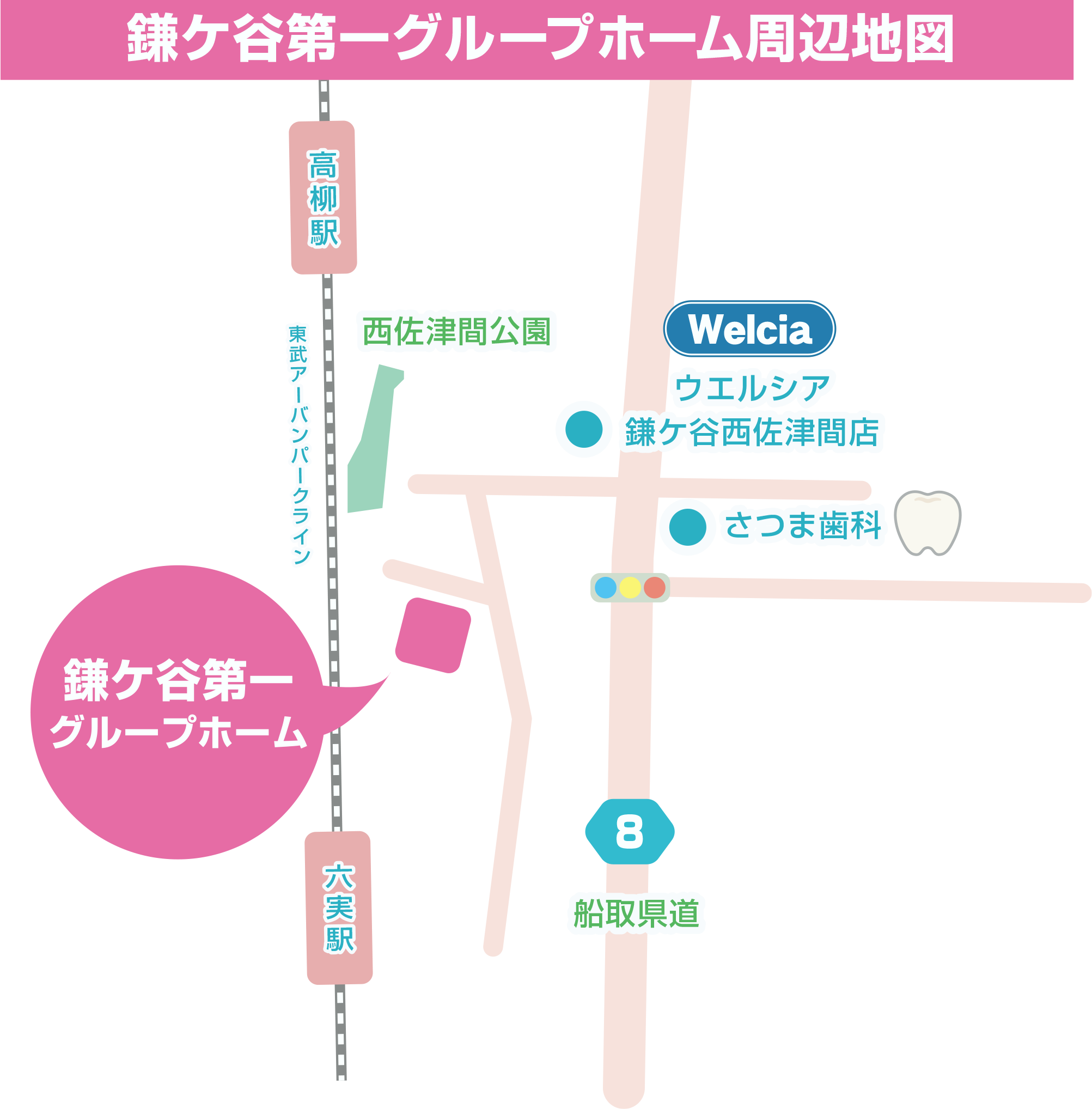鎌ケ谷第一グループホーム イラスト地図